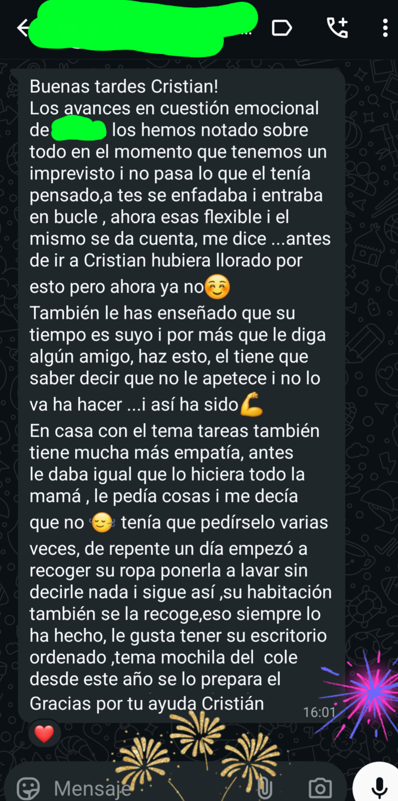 Captura de testimonio de familia